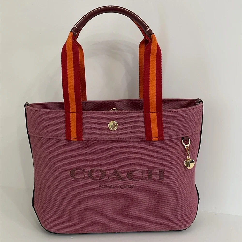 Coach Small Canvas Tote Light Raspberry Multi - Picture 12 of 12
